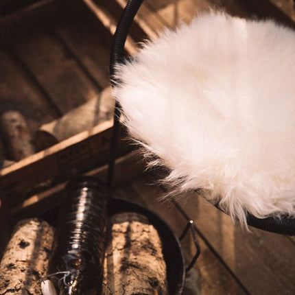 Sædehynde | Lammeskind | New Zealand | D34 cm Natur Hvid
