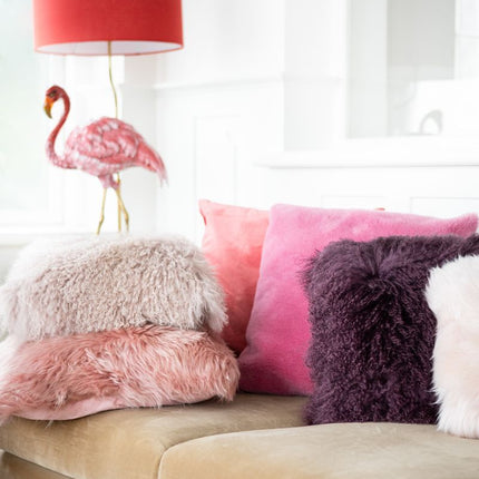 Lammeskindspude | Tibet | 40x40 cm Lilla