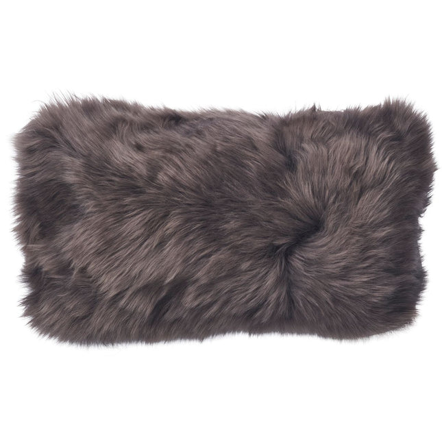 Lammeskindspude | Langhåret | Dobbeltsidet | 25x50 cm Valnød