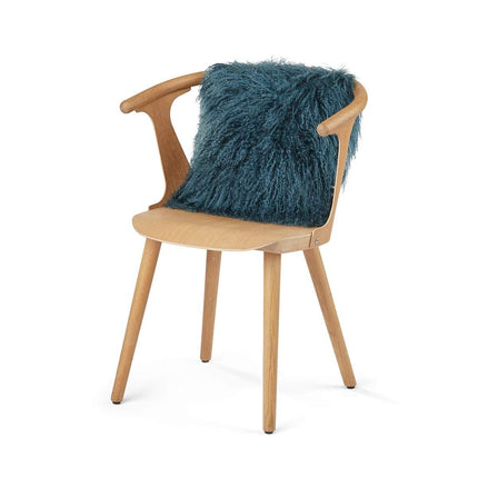 Lammeskindspude | Tibet | 40x40 cm Blågrøn