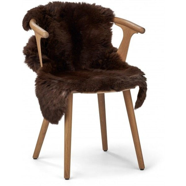 Lammeskind Øko | Langhåret | 90x60 cm Naturlig mørkebrun