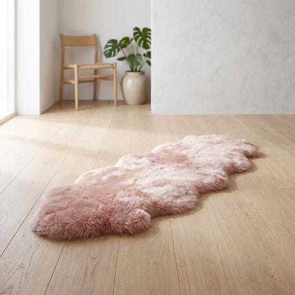 Merino Dobbelt Lammeskind | Langhåret | 170x60 cm Rosa