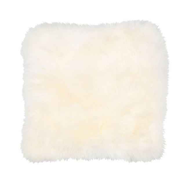 Lammeskindspude | Langhåret | Uden fyld | 40x40 cm Hvid