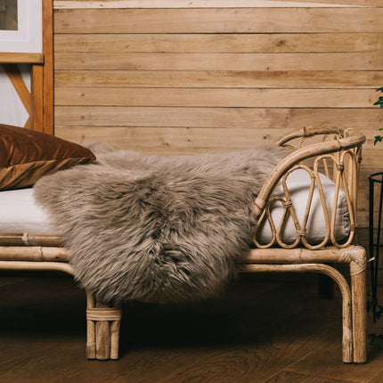 Lammeskind | Langhåret | 100x60 cm Taupe
