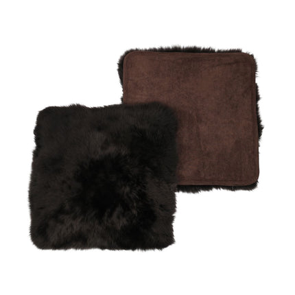 Sædehynde | Langhåret | New Zealand | Stofbagside | 40x40 cm Chokolade