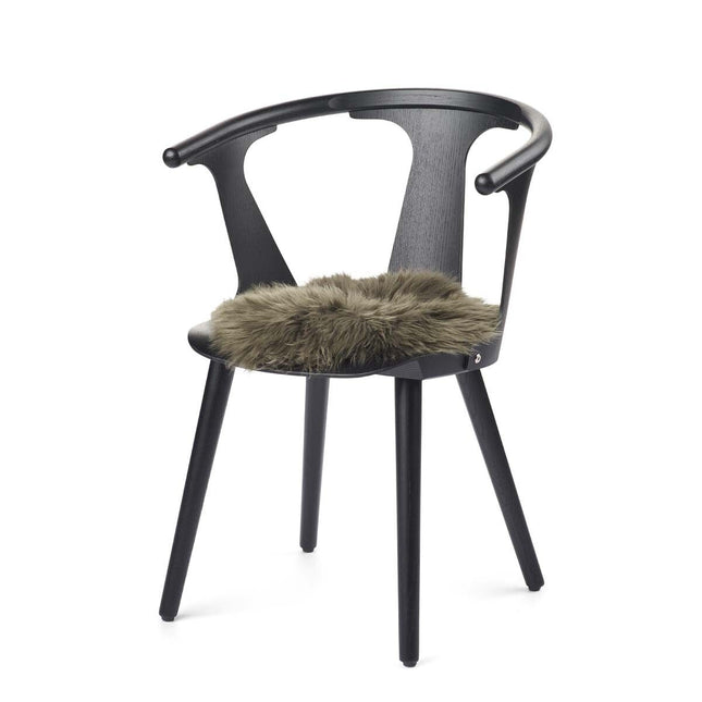 Sædehynde | Lammeskind | Langhåret | Ø34 cm Mørkegrøn