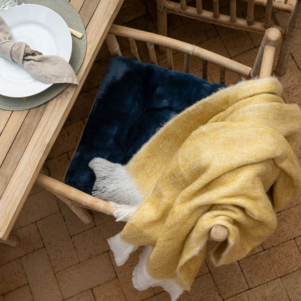 Uldtæppe | Mohair | 130x170 cm Sennep