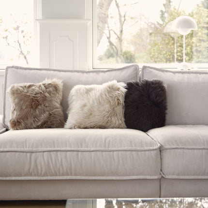 Lammeskindspude | Langhåret | New Zealand |  50x50 cm Beige