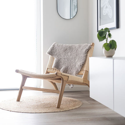 Merino Lammeskind | Korthåret | ca. 90x60 cm Hvid