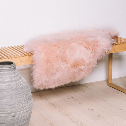 Merino Lammeskind | Langhåret | 90x60 cm Fuchsia