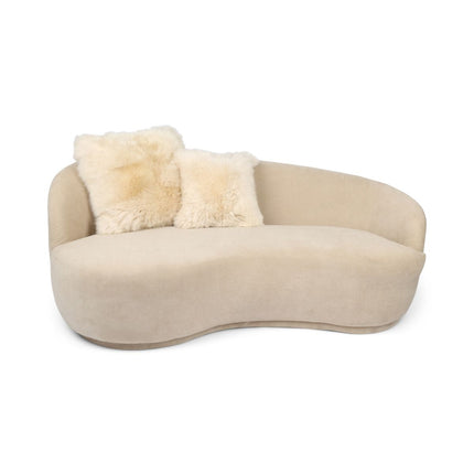 Lammeskindspude | Langhåret | Uden fyld | 50,5x50,5 cm Beige