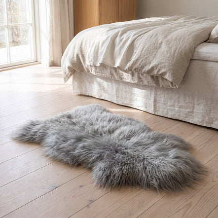 Islandsk Lammeskind | Indfarvet | 100 + cm Sølv