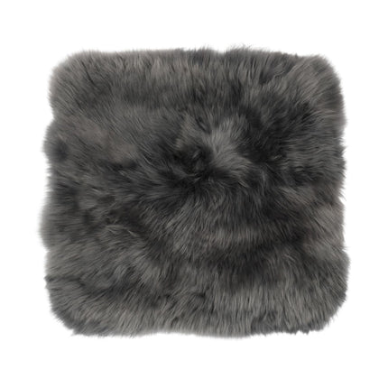 Lammeskindspude | Langhåret | Uden fyld | 50,5x50,5 cm Stålgrå
