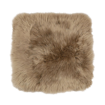 Lammeskindspude | Langhåret | Uden fyld | 50,5x50,5 cm Taupe