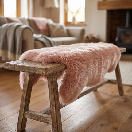 Merino Dobbelt Lammeskind | Langhåret | 170x60 cm Rosa