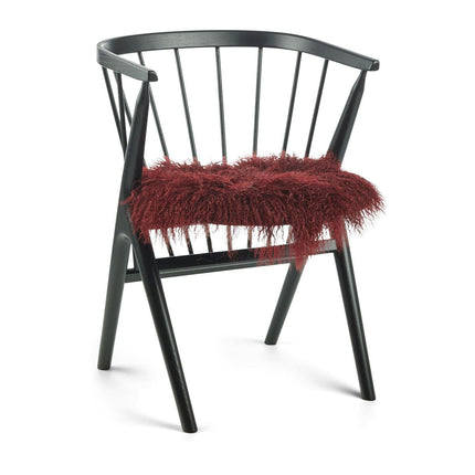 Sædehynde | Lammeskind | Langhåret | D38 cm Bordeaux