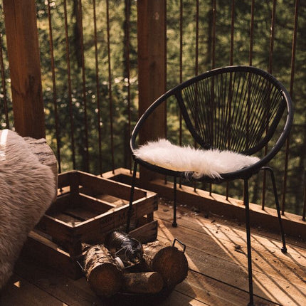 Sædehynde | Lammeskind | New Zealand | D34 cm Hvid