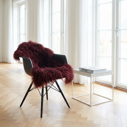 Lammeskind premium | Krøllet | Tibet | 85x50 cm Bordeaux