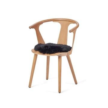 Sædehynde | Lammeskind | Langhåret | Ø34 cm Sort