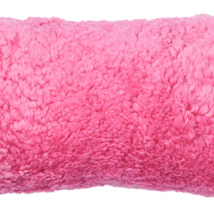 Dobbeltsidet Pude | Korthåret Lammeskind | 30x60 cm Koral Pink