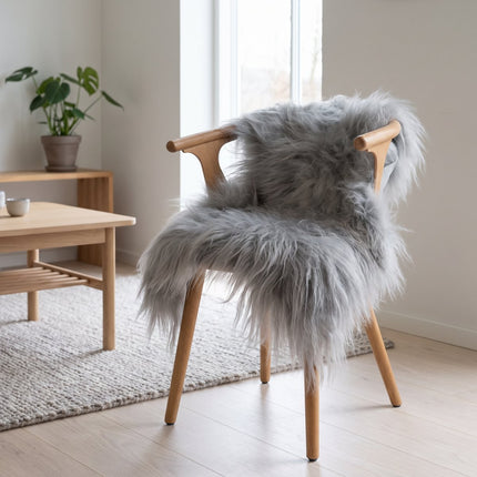 Islandsk Lammeskind | Indfarvet | 100 + cm Sølv
