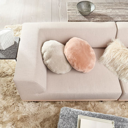 Lammeskindspude | Velvet | Moccasin | Ø45 cm | Ø62 cm
